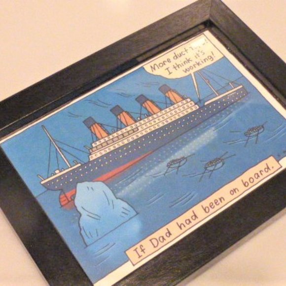 Signed "Smith" PRINT of SHIP & Comic Strip More Duct Tape Black Wood Photo Frame - Picture 1 of 4